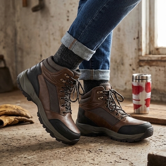 St. John\'s Bay Men\'s Brown and Black Boots